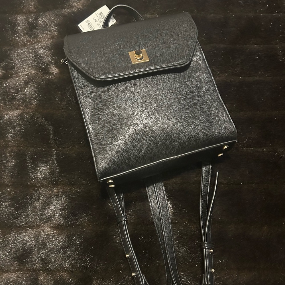 Alfani Black Leather Backpack - Picture 1 of 14